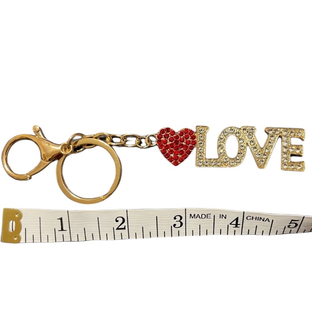 Love Keychain/Purse Charm - gold or silver